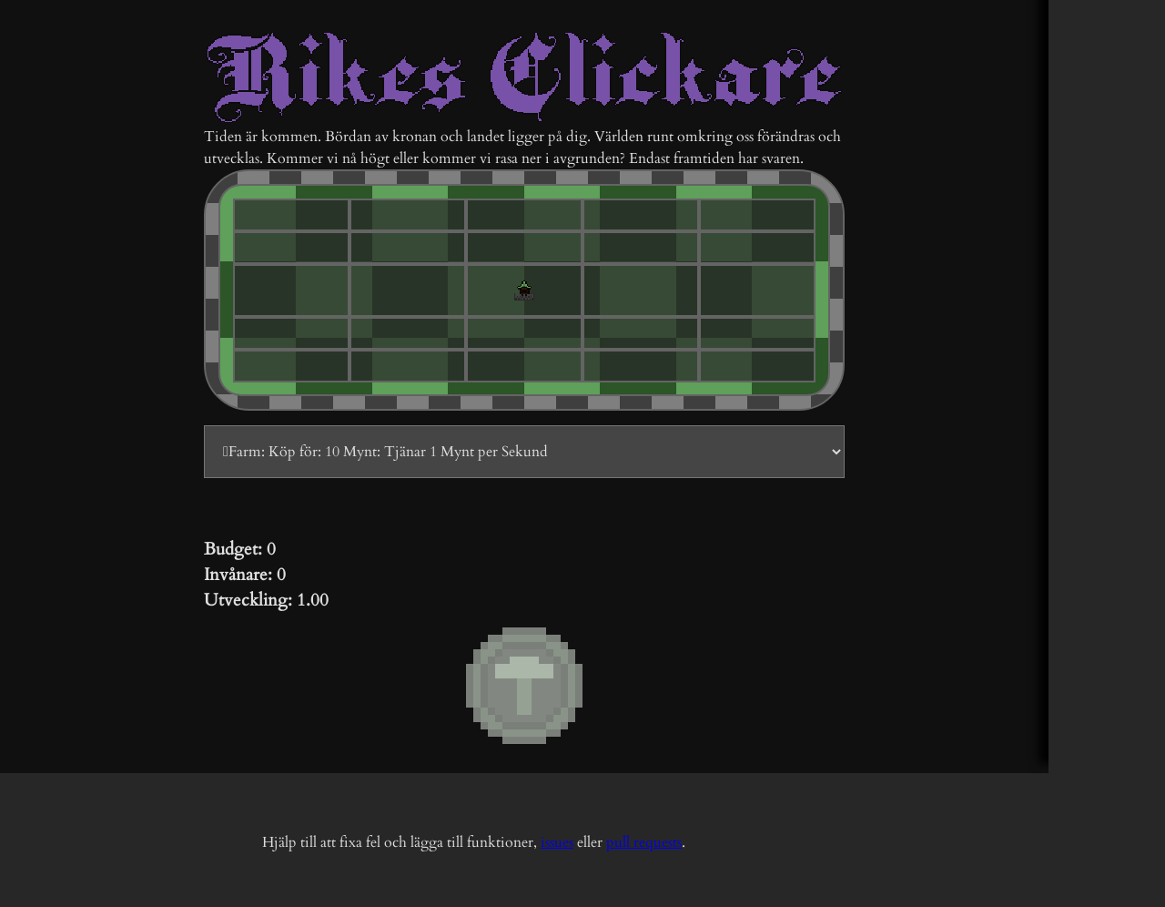 Skärmdump av spelet Rikes Clickare.