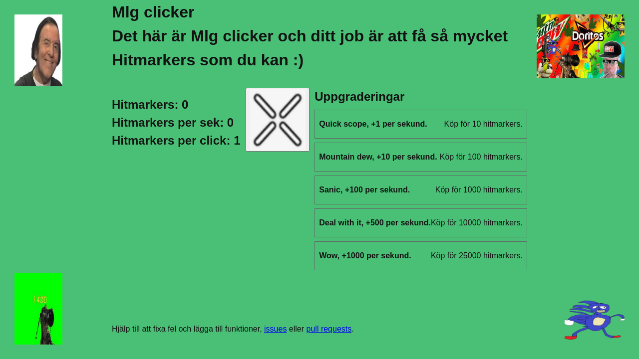 Skärmdump av spelet Mlg clicker.