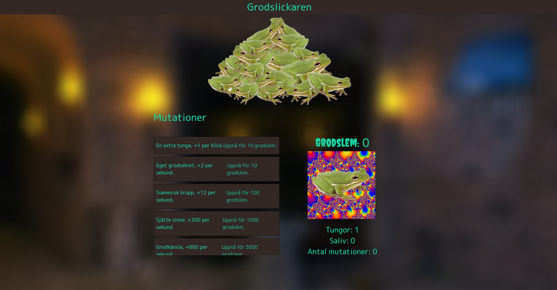 Skärmdump av spelet Grodslickaren.